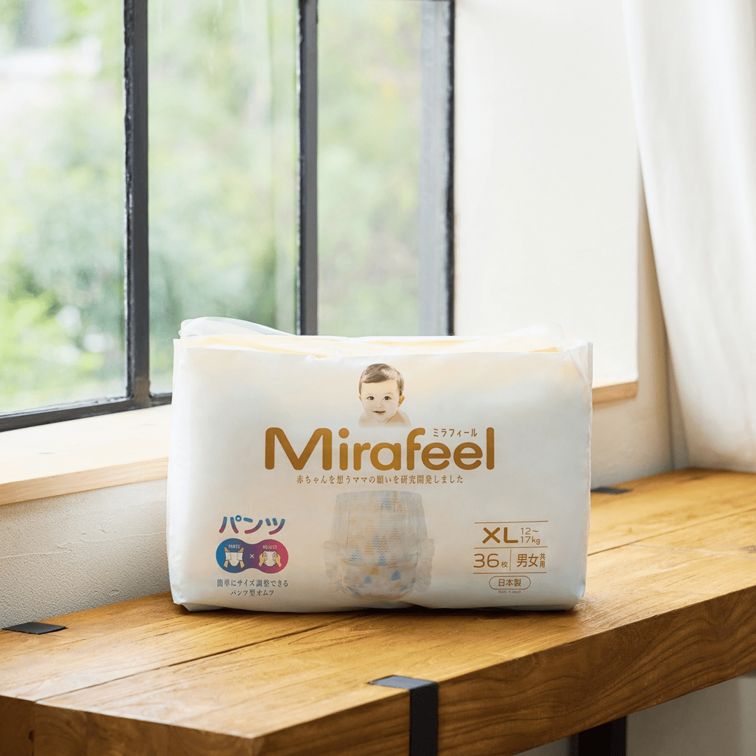 Mirafeel XLサイズ 紙おむつ 2箱セット(4パック✖️2) ミラフィール【パンツ XLサイズ】テープ 調節もできる 国産
