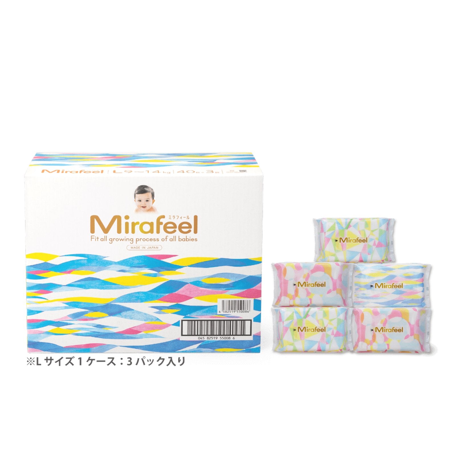 Cセット】おむつLサイズ1箱+おしりふき5パック - Mirafeel